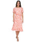 ფოტო #1 პროდუქტის Petite Floral Godet-Sleeve A-Line Dress