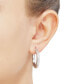 Textured Tube Small Hoop Earrings in 14k White Gold, 25mm