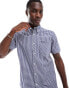 Фото #1 товара Ben Sherman short sleeve gingham shirt in dark blue