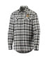 Фото #5 товара Men's Black and Gray Chicago Blackhawks Ease Plaid Button-Up Long Sleeve Shirt