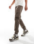 ONLY & SONS tapered cuffed cargo trouser in light brown Коричневый, W79 L81cm - фото #1