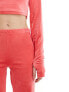 adidas Originals velvet flared trousers in bright pink