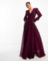 Фото #2 товара Virgos Lounge selenaa long sleeve embellished maxi in plum