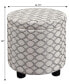 Фото #5 товара 15.75" Polyester Round Storage Ottoman with Tray Lid