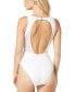 Women's Mesh Plunge Neckline One-Piece Swimsuit