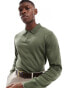 Фото #1 товара River Island essential knitted polo in khaki