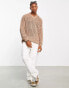 Фото #4 товара ASOS DESIGN knitted pointelle jumper in beige