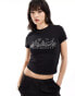 Фото #1 товара ASOS DESIGN baby tee with los angeles hotfix graphic in black