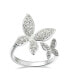 Фото #1 товара Silver Plated Cubic Zirconia Butterfly Adjustable Ring