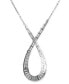 Фото #3 товара Rhodium-Plated Mixed Crystal Infinity Pendant Necklace, 15" + 2-3/4" extender