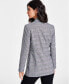 Фото #2 товара Women's Plaid-Print Open-Front Long-Sleeve Blazer, Created for Macy's