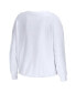 Фото #2 товара Women's White Los Angeles Lakers Cropped Long Sleeve T-shirt