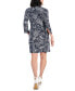 ფოტო #2 პროდუქტის Petite Printed Collared A-Line 34/-Sleeve Dress