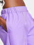 ASOS DESIGN elastic waist tailored trouser in purple