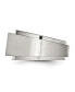 ფოტო #2 პროდუქტის Stainless Steel Brushed and Polished CZ Signet Ring