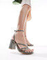 Фото #1 товара New Look block heeded multistrap sandal in dark khaki