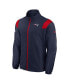 Men's Navy New England Patriots Sideline Woven Logo Full-Zip Jacket Синий, XL - фото #3