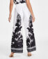 Фото #2 товара Women's Printed Wide-Leg Pants, Created for Macy's