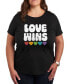 Air Waves Trendy Plus Size Love Wins Pride Graphic T-shirt