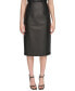 ფოტო #1 პროდუქტის Women's Faux-Leather Midi Skirt