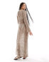 Vero Moda Tall crochet beach maxi dress in neutral Бежевый, S - EU 34 - фото #4