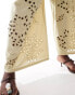 Фото #3 товара ASOS DESIGN Curve wide leg trouser with cutwork co-ord in khaki