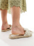 ASOS DESIGN Wide Fit Jem bow espadrille mule sandals in natural