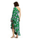 Women's Printed Charmeuse One Shoulder Draped Gown