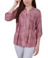 ფოტო #1 პროდუქტის Women's 3/4 Roll Tab Sleeve Y-neck Top