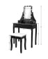 Vanity Table 10 Dimmable Bulbs Makeup Dressing Desk Black