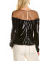 Фото #2 товара Carolina Herrera Sequin Blouse Women's Black 2