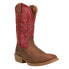 Фото #2 товара Justin Boots Stampede 12 Inch Embroidered Square Toe Cowboy Mens Brown, Red Cas