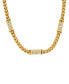 ფოტო #1 პროდუქტის Men's 18k Gold Plated Stainless Steel Wheat Chain and Simulated Diamonds Link Necklace