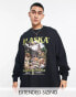 Фото #2 товара ASOS DESIGN super oversized sweatshirt in charcoal with vintage outdoors print