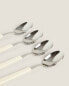 Set of dessert spoons with rectangular handle