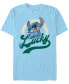 Фото #1 товара Men's Lilo Stitch Lucky Rainbow Short Sleeve T-shirt