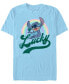 ფოტო #1 პროდუქტის Men's Lilo Stitch Lucky Rainbow Short Sleeve T-shirt