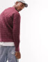 Фото #3 товара Topman knitted jumper with all over diamond geo in burgundy