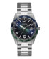 Men's Date Silver Tone Stainless Steel Watch 42 mm