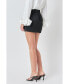 ფოტო #3 პროდუქტის Women's Satin Pintucked Mini Skirt