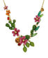 Faux Stone Tropical Flower Bib Necklace