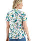 Фото #2 товара Women's Floral-Print Short-Sleeve Cotton Camp Shirt