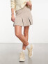 ASOS DESIGN pleated twill mini skirt in stone 44 - фото #7