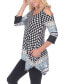 Фото #2 товара Women's Printed Cold Shoulder Tunic Top