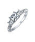 ფოტო #1 პროდუქტის Traditional 3CTW Antique Milgrain Clear Three Stone Princess Solitaire AAA CZ Engagement Ring For Women .925 Sterling Silver