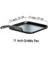 Фото #2 товара Nonstick Square Griddle Pan 11 x 11-Inch, Hard Anodized Cookware Griddle Pan, Black