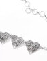 My Accessories heart charm chain belt in silver