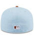 Men's Light Blue/Brown Miami Marlins Spring Color Basic Two-Tone 59FIFTY Fitted Hat Light Blue, Brown, 7 3/8 - фото #4