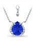 ფოტო #1 პროდუქტის Simulated Blue Sapphire and Cubic Zirconia Accent Necklace