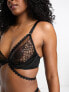 Фото #3 товара Ann Summers Nya guipure lace strappy underwired bra and thong set in black